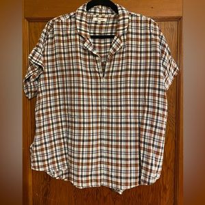Madewell Poplin Top, size L
